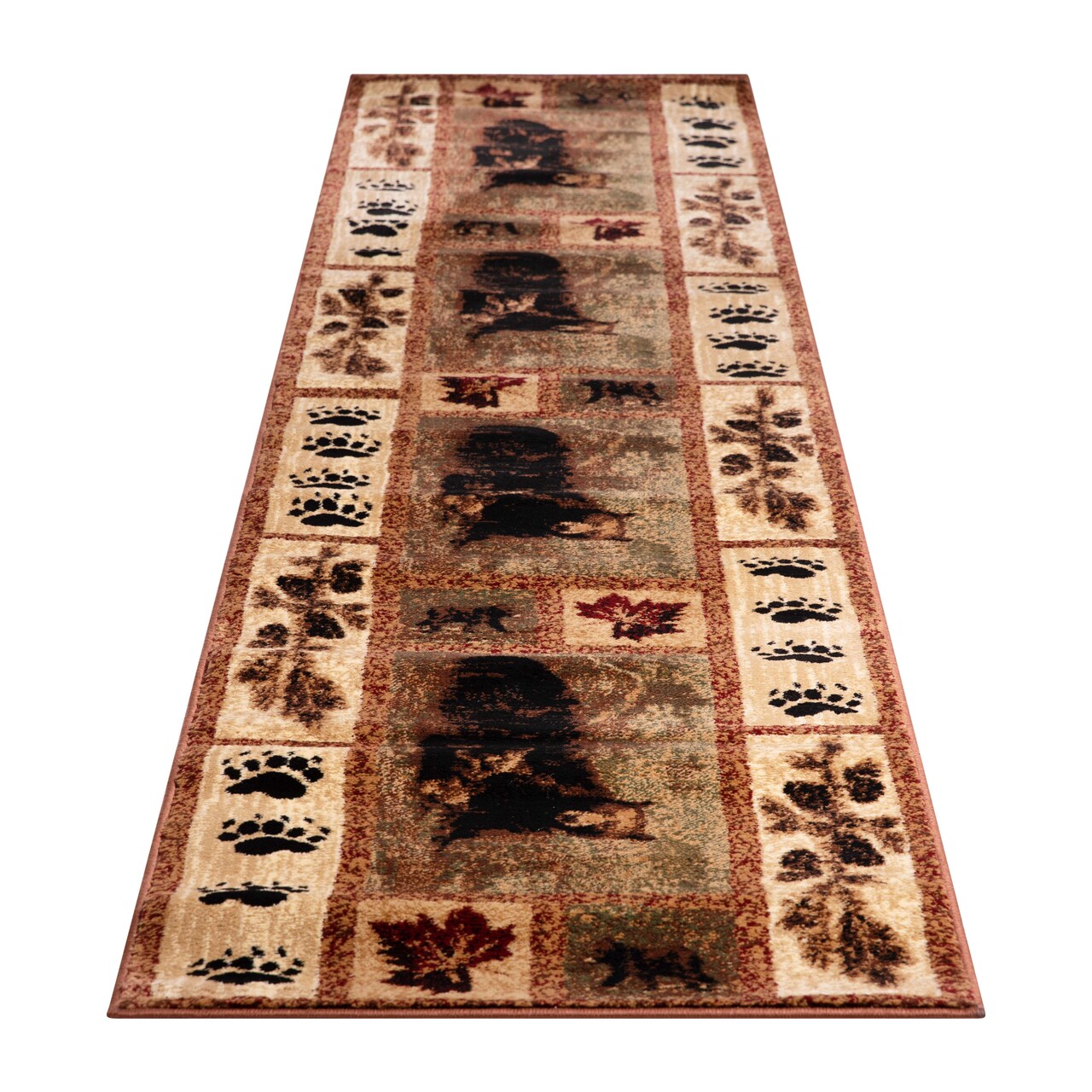 Masada Rugs Kodiak Collection Cabin/Lodge Area Rug Mat with Bear and Cub Scene